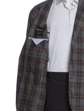 Giorgio Armani Plaid Print Blazer