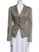 Giorgio Armani Linen Plaid Print Blazer