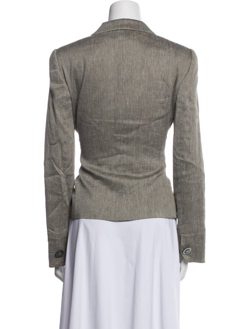 Giorgio Armani Linen Plaid Print Blazer