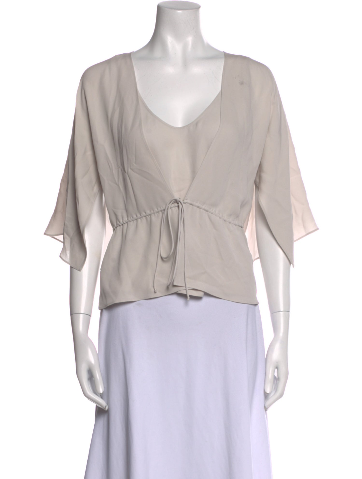 Giorgio Armani Silk V-Neck Crop Top