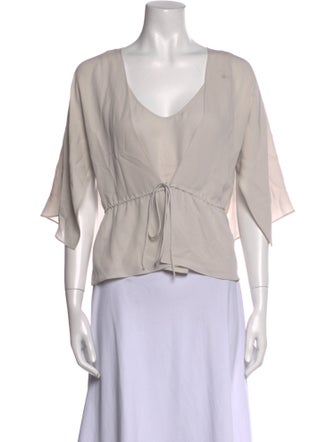 Giorgio Armani Silk V-Neck Crop Top