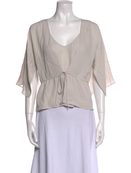 Giorgio Armani Silk V-Neck Crop Top