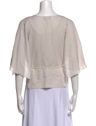 Giorgio Armani Silk V-Neck Crop Top