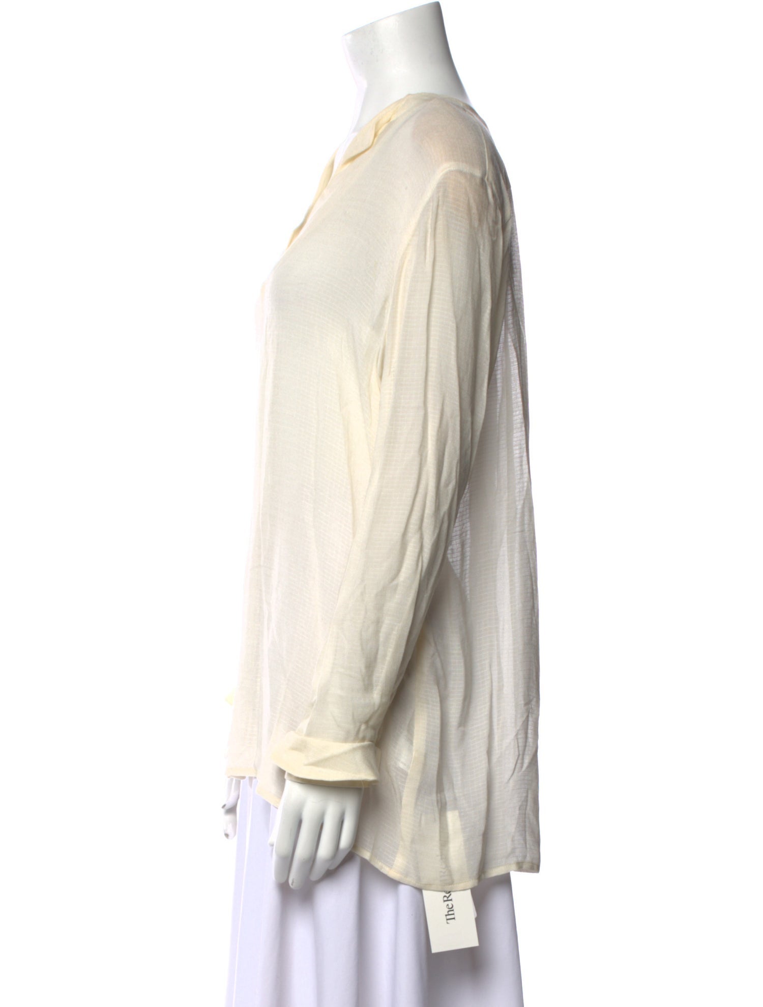 Giorgio Armani V-Neck Long Sleeve Button-Up Top