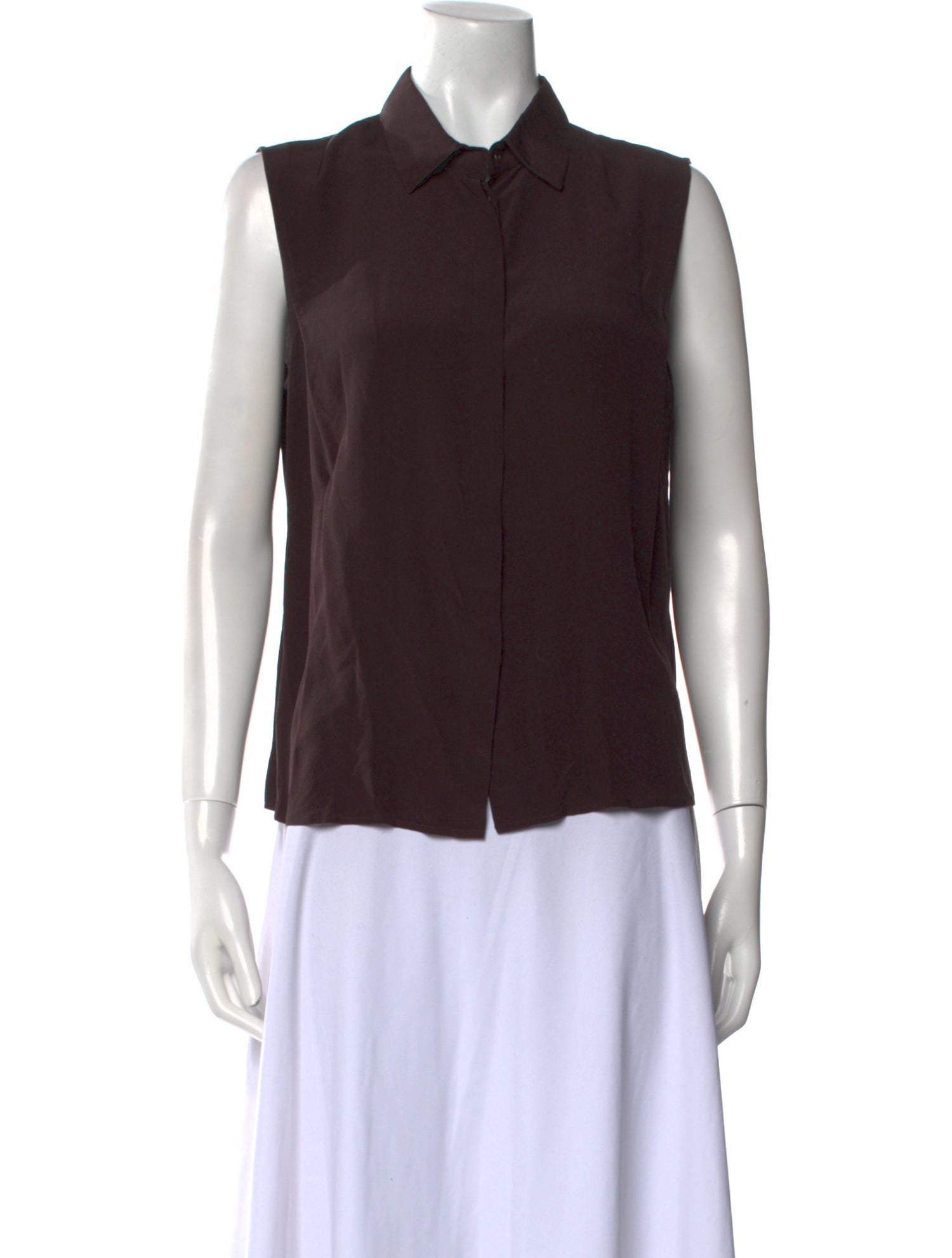 Giorgio Armani Silk Sleeveless Button-Up Top