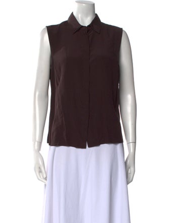 Giorgio Armani Silk Sleeveless Button-Up Top