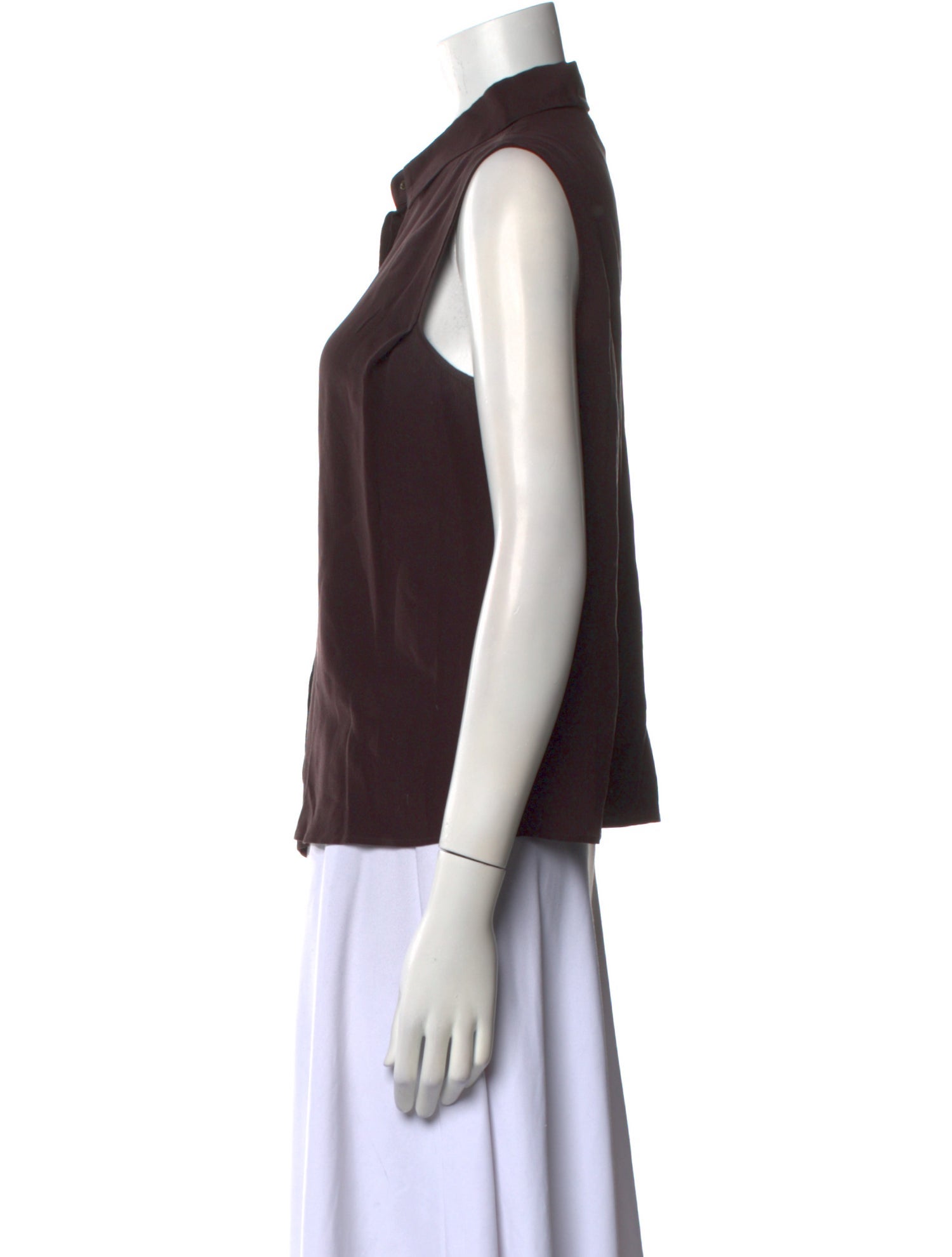 Giorgio Armani Silk Sleeveless Button-Up Top