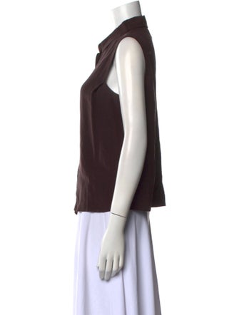 Giorgio Armani Silk Sleeveless Button-Up Top