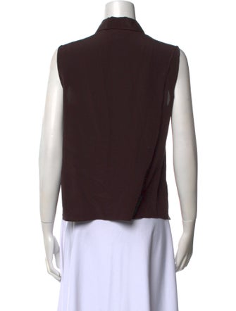 Giorgio Armani Silk Sleeveless Button-Up Top