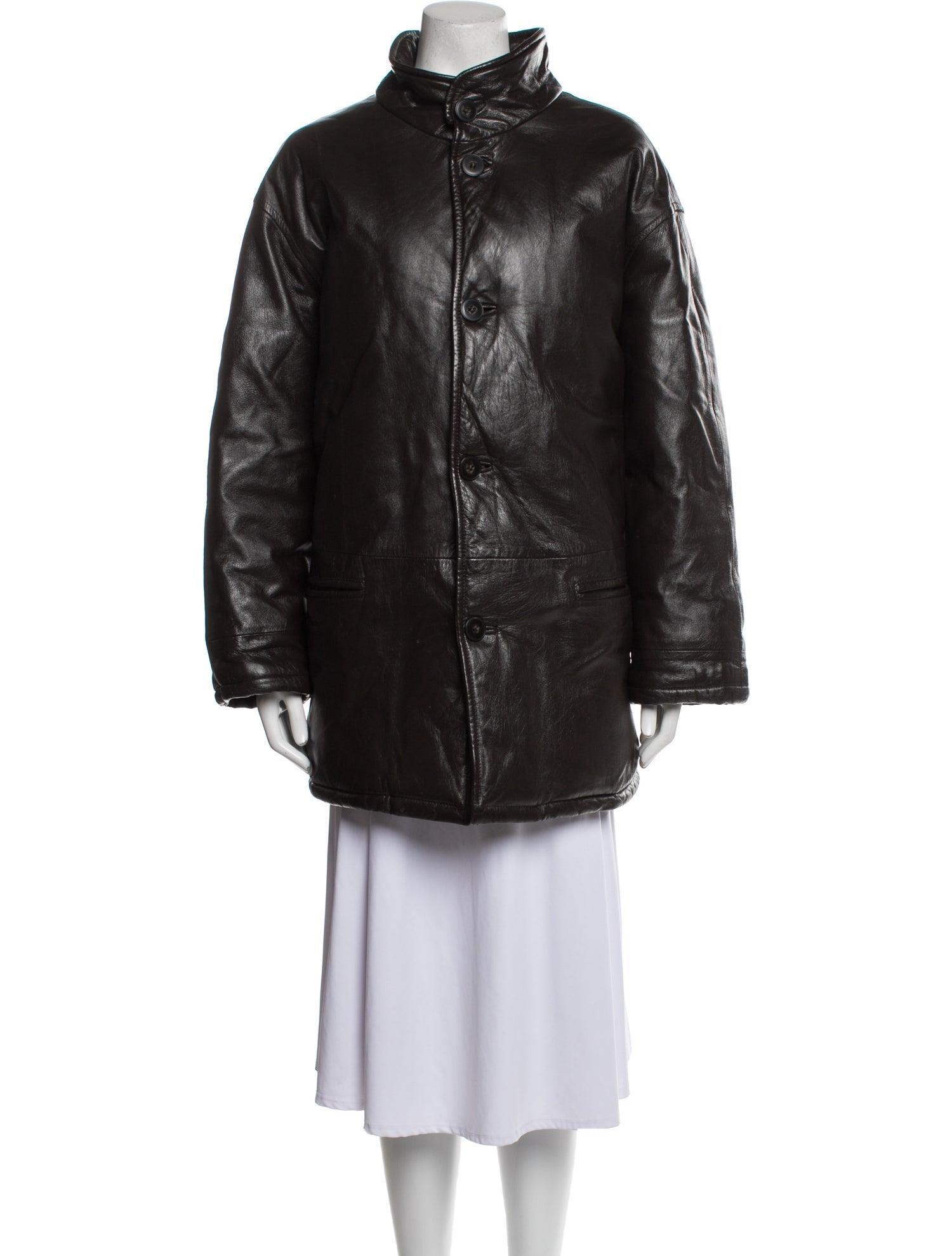 Giorgio Armani Leather Faux Fur Coat