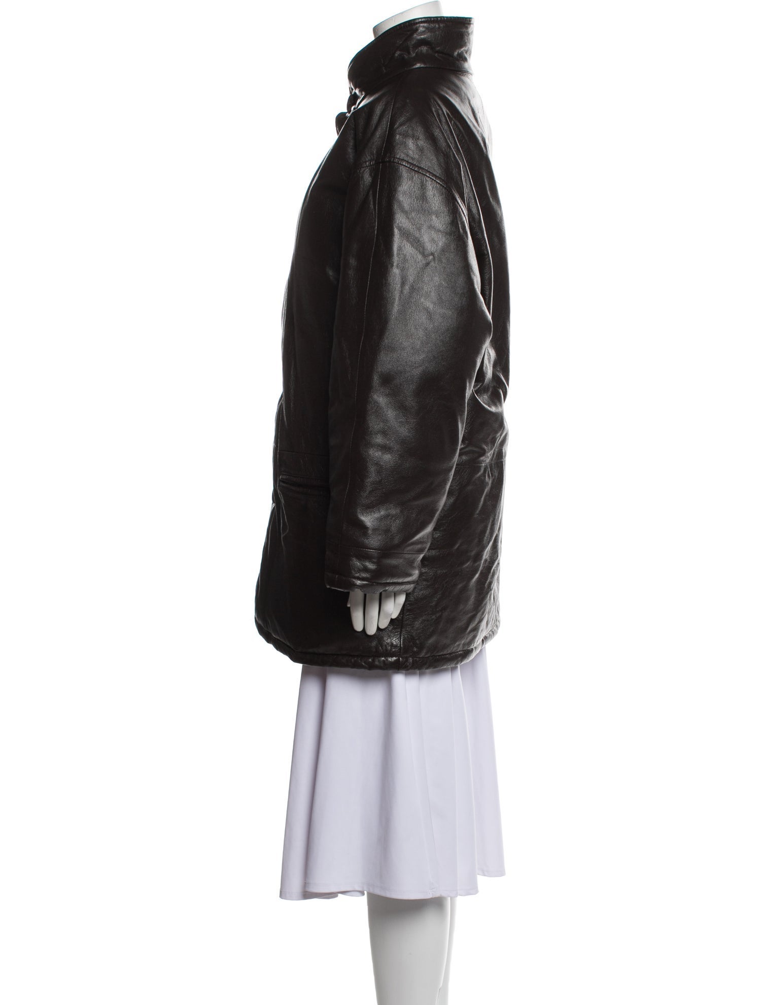 Giorgio Armani Leather Faux Fur Coat