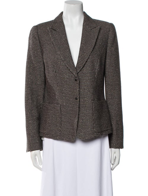 Giorgio Armani Virgin Wool Houndstooth Print Blazer