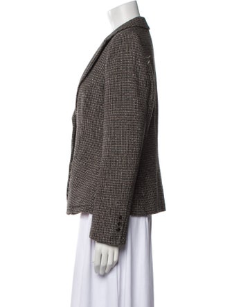 Giorgio Armani Virgin Wool Houndstooth Print Blazer