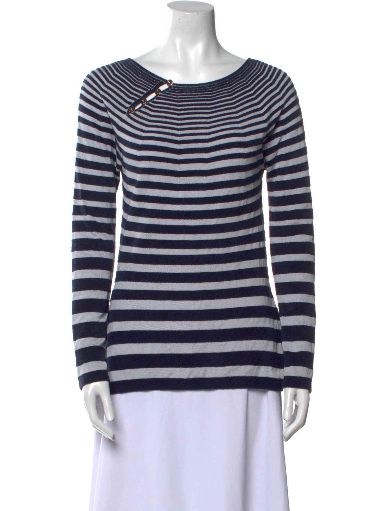 Giorgio Armani Striped Cowl Neck Top