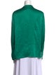 Giorgio Armani Mock Neck Long Sleeve Button-Up Top