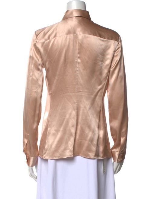 Giorgio Armani Silk Long Sleeve Button-Up Top