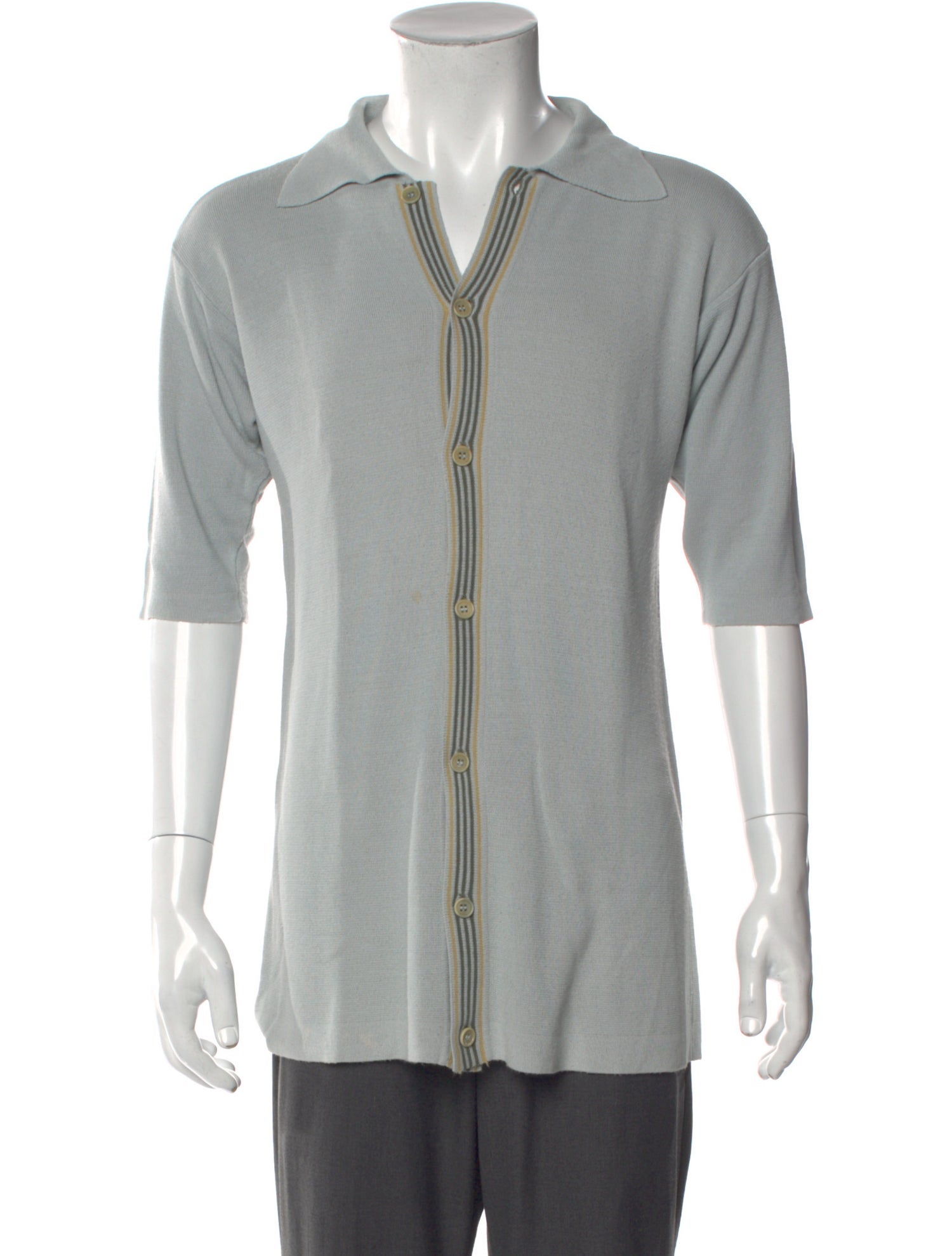 Giorgio Armani Collar Three-Quarter Sleeve Polo Sweater