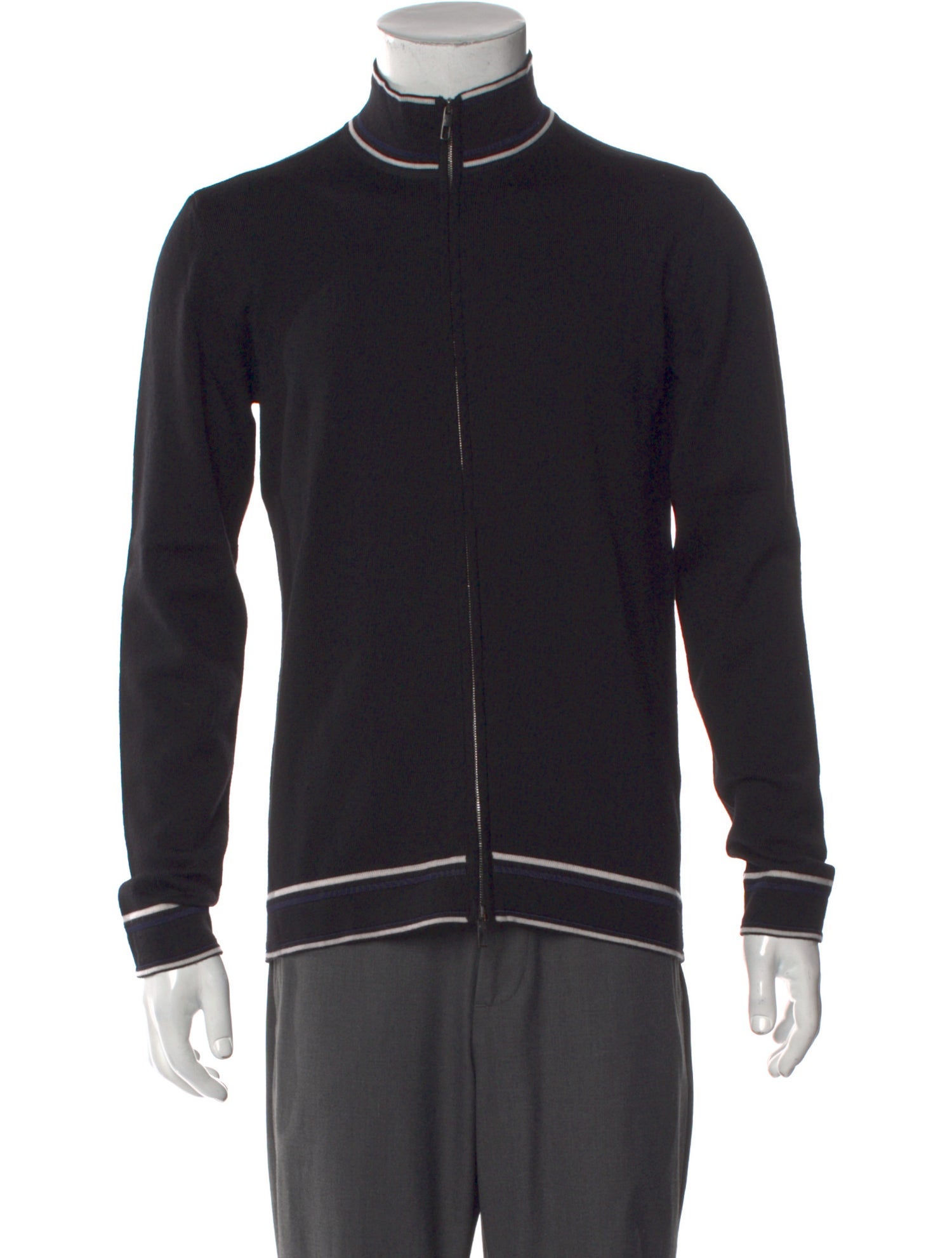 Giorgio Armani Wool Mock Neck Cardigan