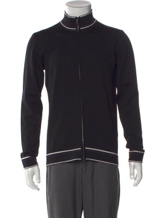 Giorgio Armani Wool Mock Neck Cardigan