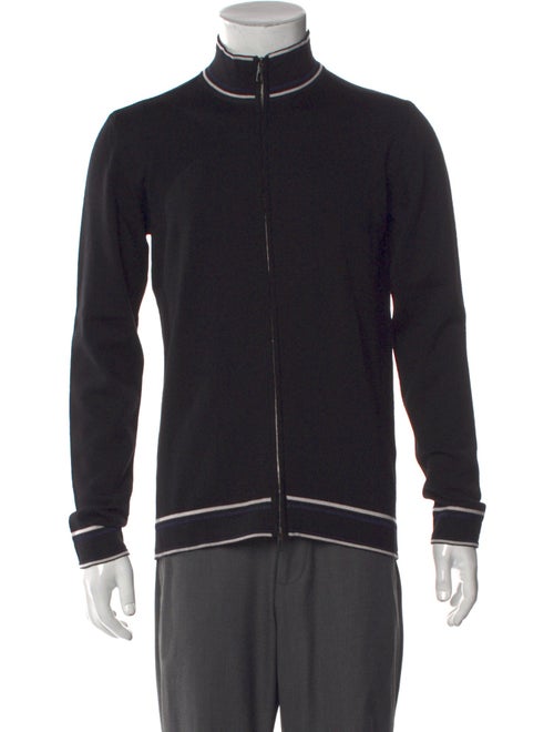 Giorgio Armani Wool Mock Neck Cardigan