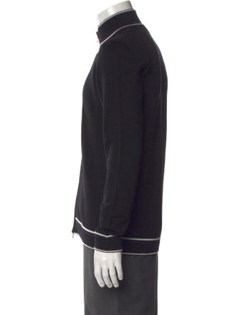 Giorgio Armani Wool Mock Neck Cardigan