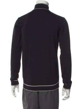 Giorgio Armani Wool Mock Neck Cardigan