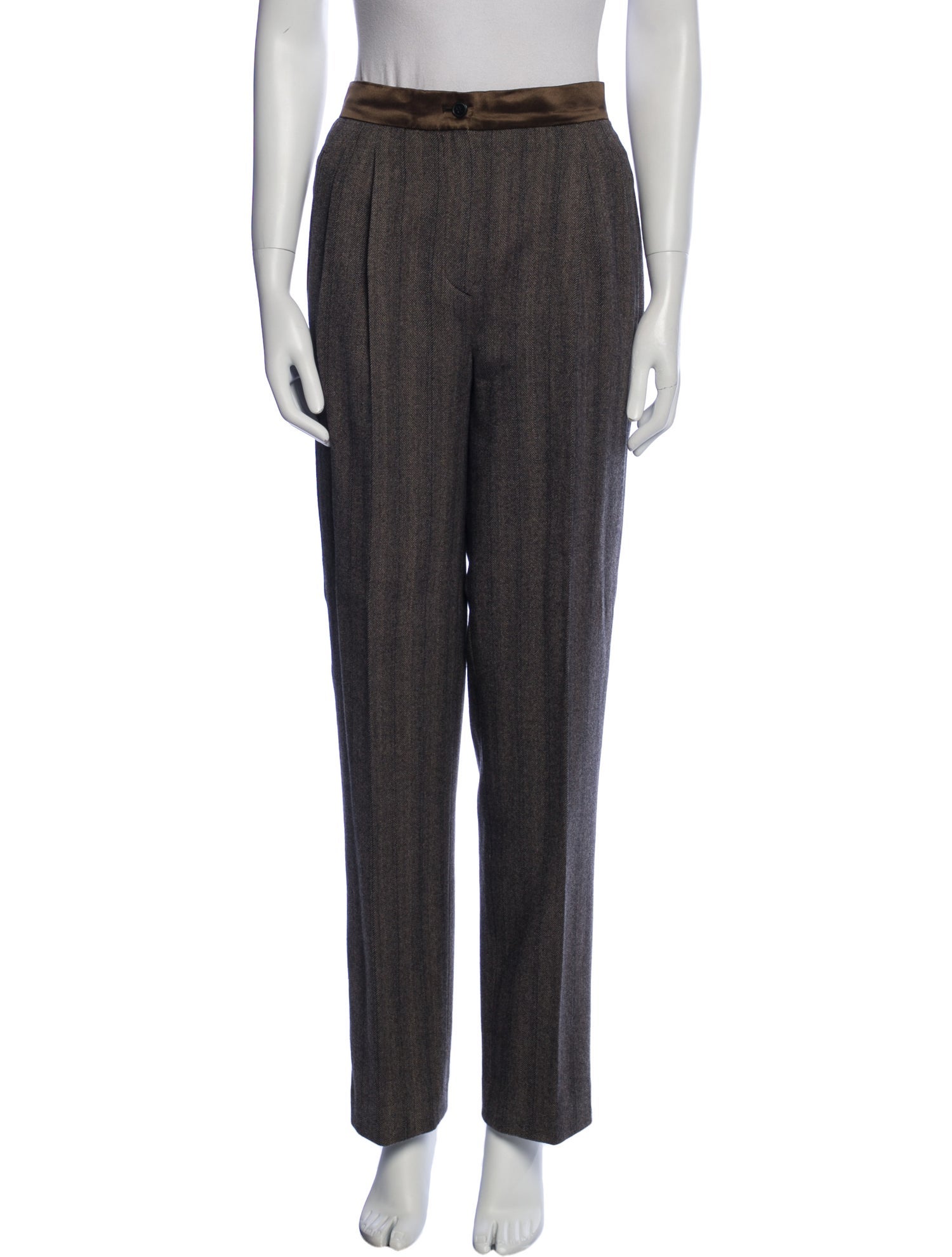 Giorgio Armani Virgin Wool Straight Leg Pants