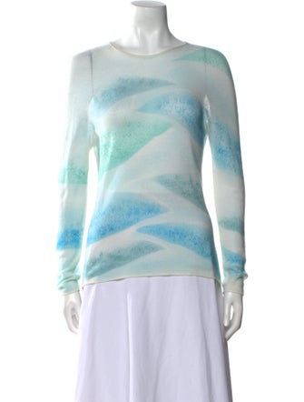 Giorgio Armani Printed Bateau Neckline Top