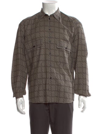 Giorgio Armani Plaid Print Long Sleeve Shirt