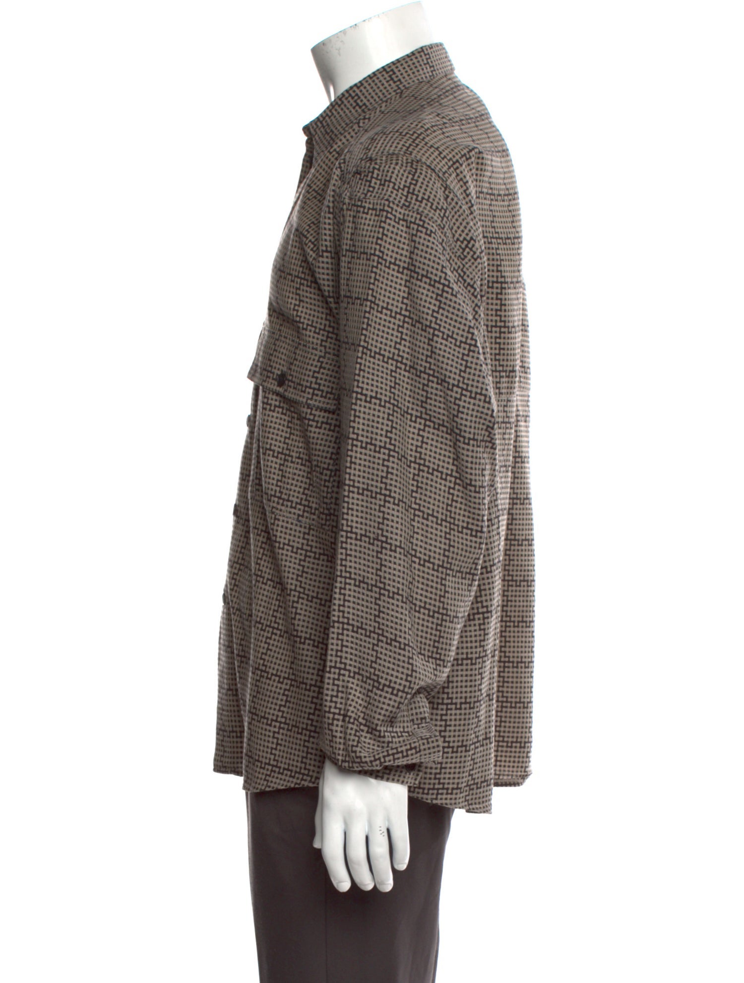 Giorgio Armani Plaid Print Long Sleeve Shirt