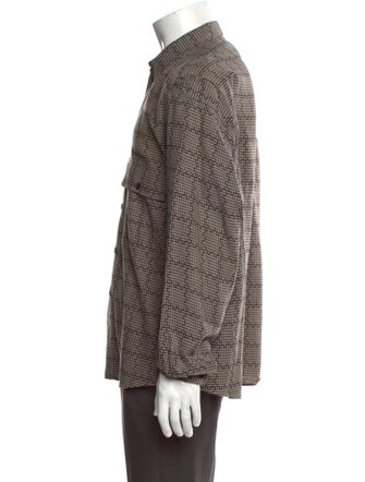 Giorgio Armani Plaid Print Long Sleeve Shirt