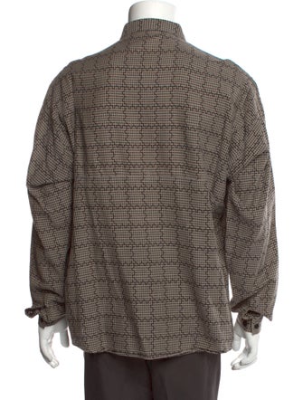 Giorgio Armani Plaid Print Long Sleeve Shirt