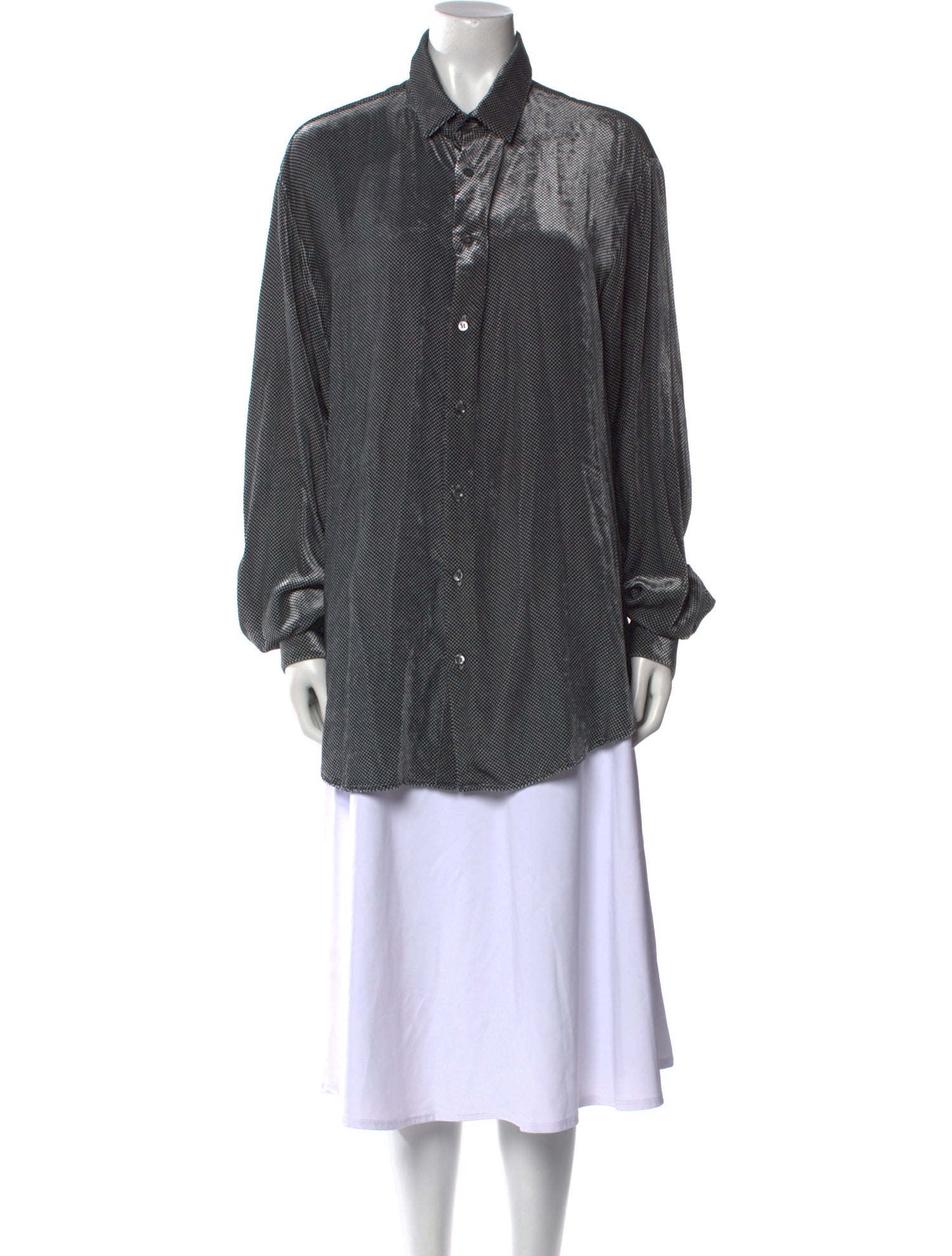 Giorgio Armani Silk Printed Button-Up Top