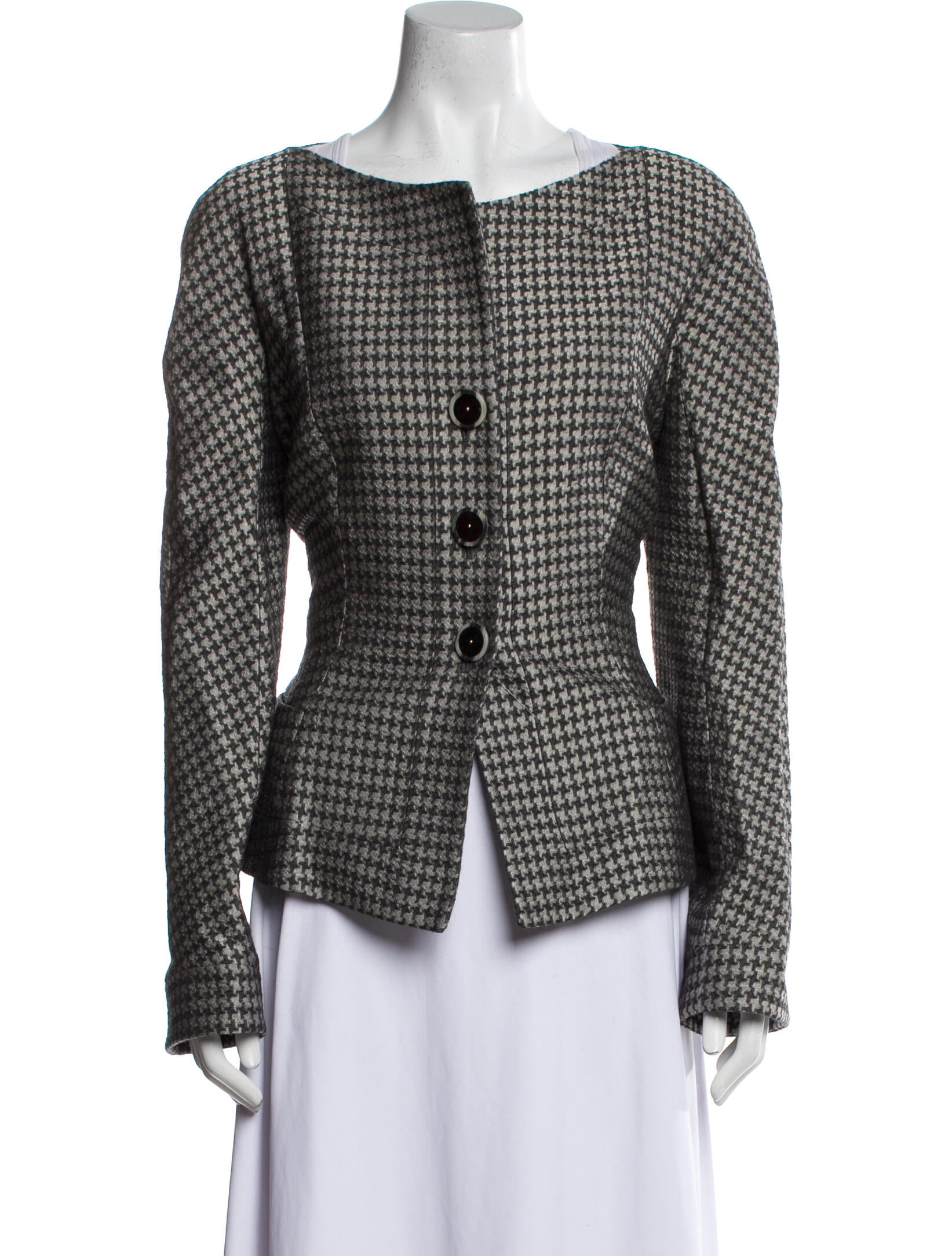 Giorgio Armani Wool Plaid Print Jacket