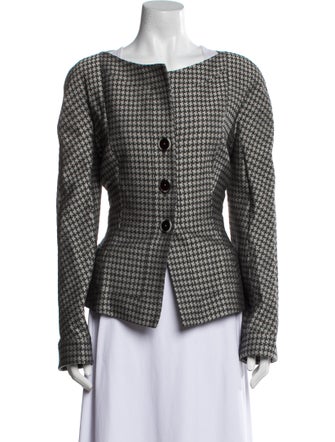 Giorgio Armani Wool Plaid Print Jacket