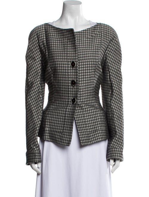 Giorgio Armani Wool Plaid Print Jacket