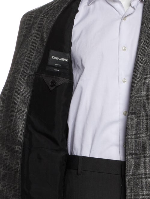 Giorgio Armani Silk Plaid Print Blazer
