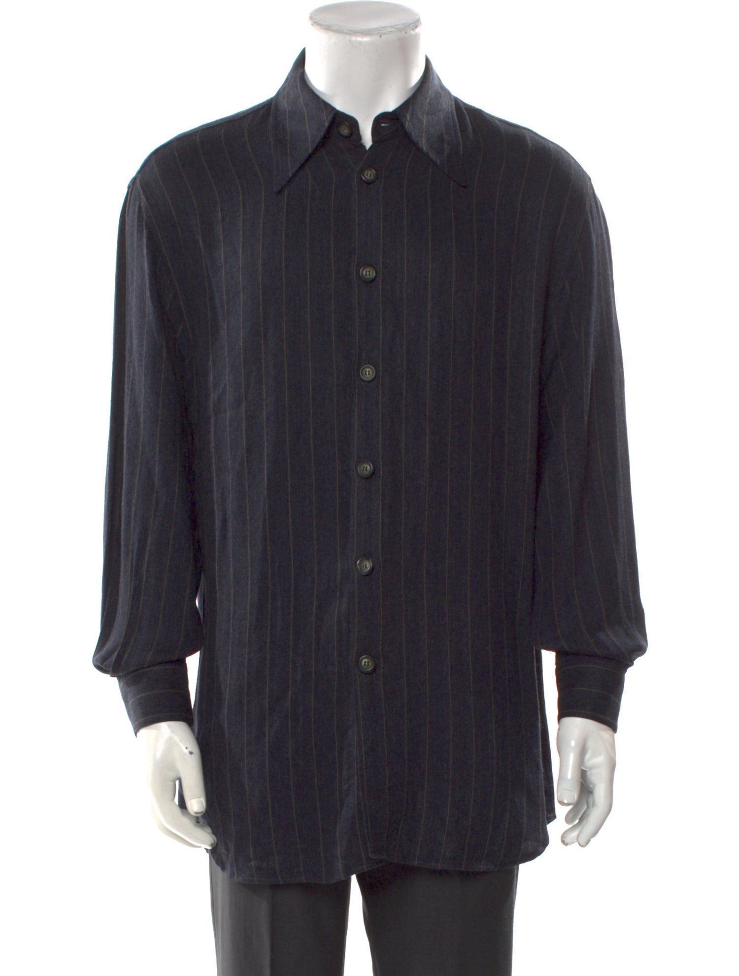 Giorgio Armani Striped Long Sleeve Dress Shirt