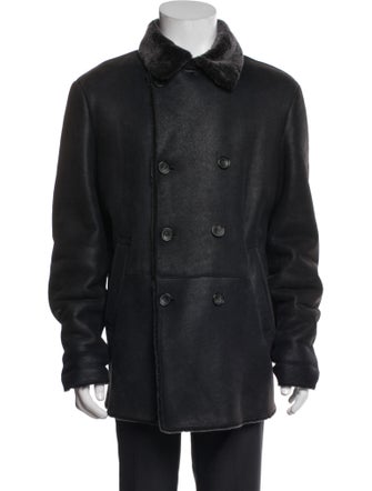 Giorgio Armani Leather Peacoat