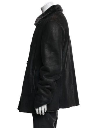 Giorgio Armani Leather Peacoat