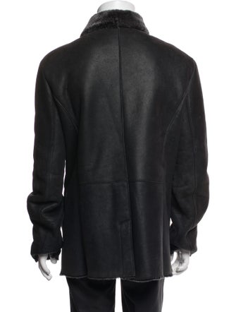 Giorgio Armani Leather Peacoat
