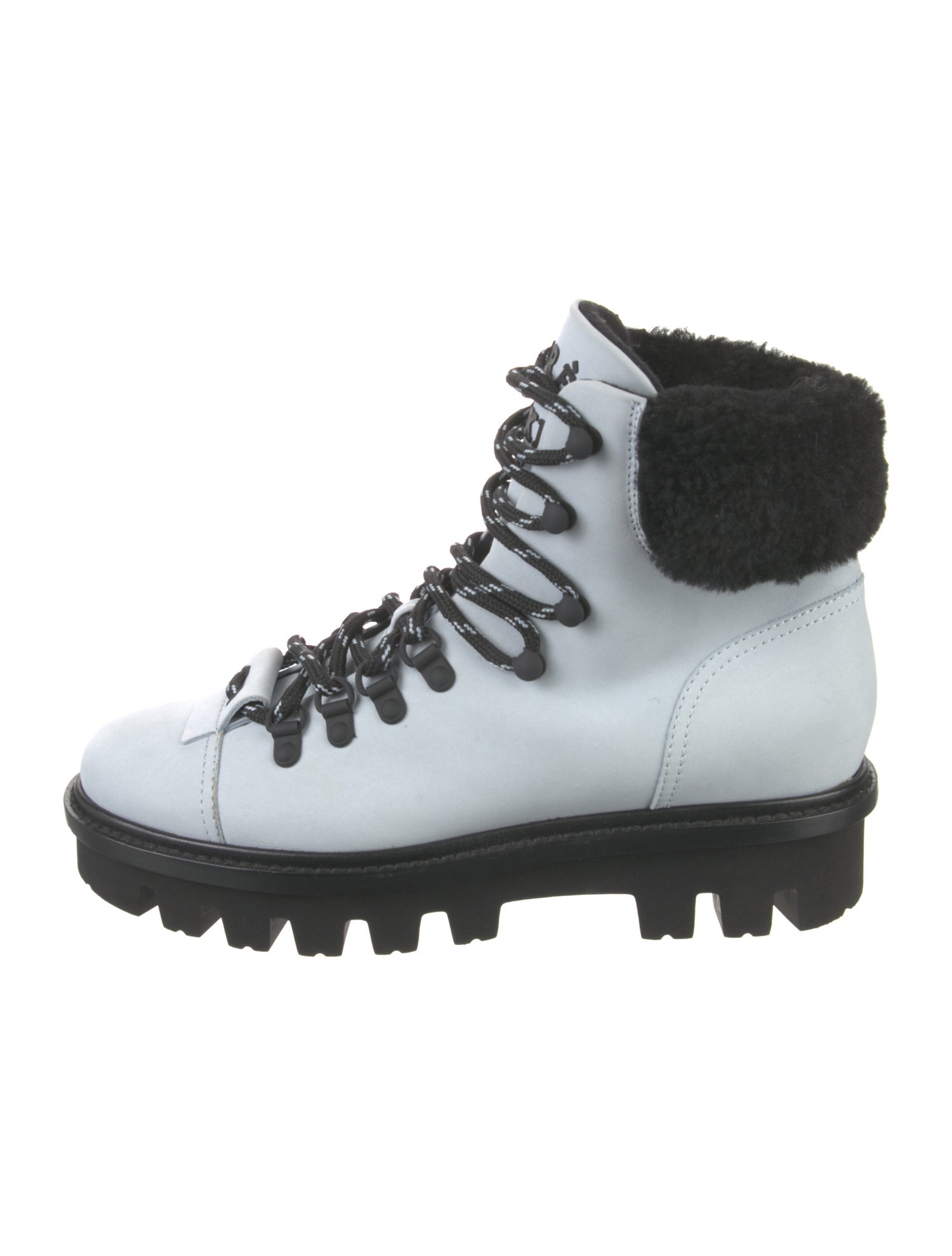 Giorgio Armani Leather Colorblock Pattern Hiking Boots