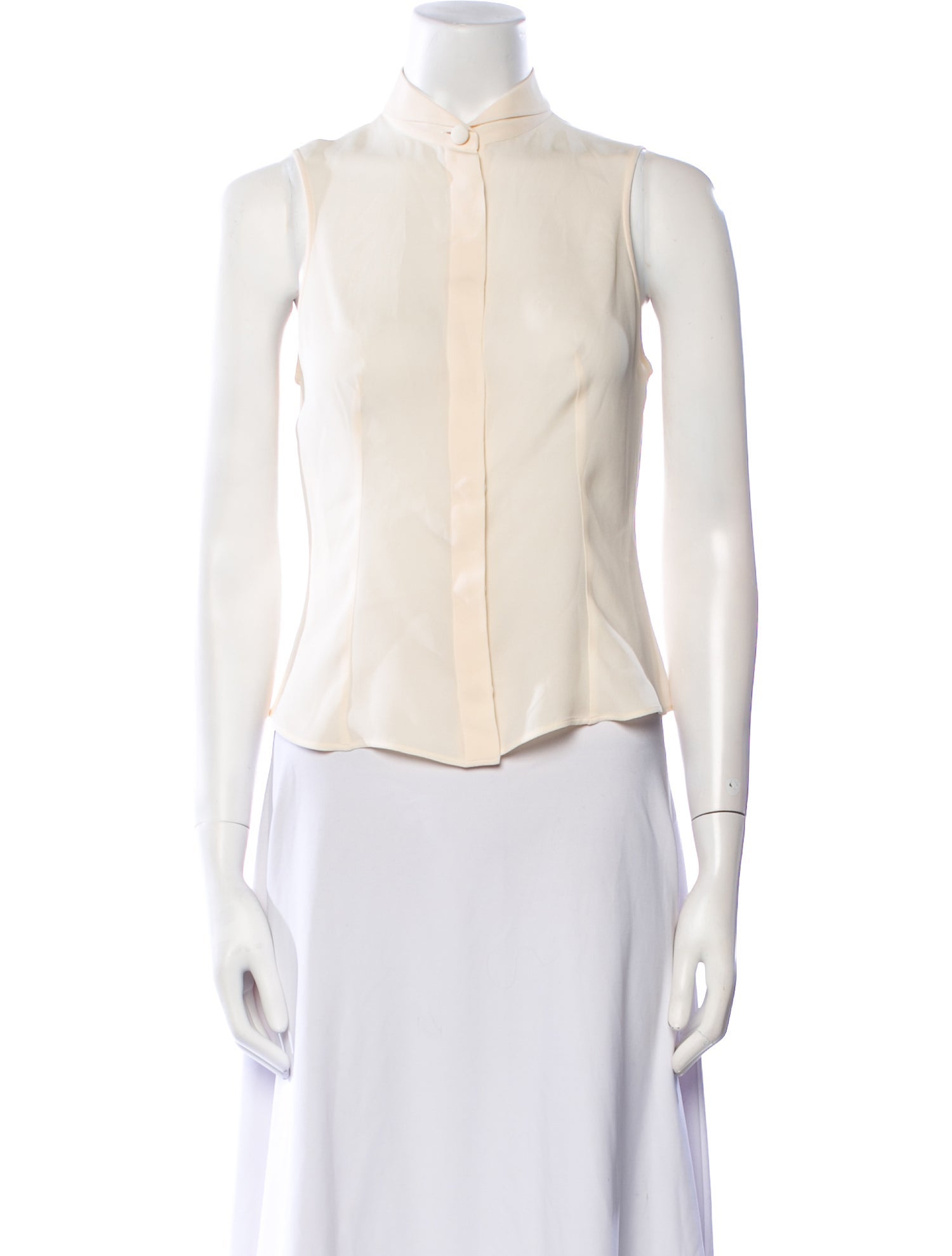 Giorgio Armani Mock Neck Sleeveless Crop Top