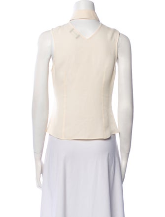 Giorgio Armani Mock Neck Sleeveless Crop Top