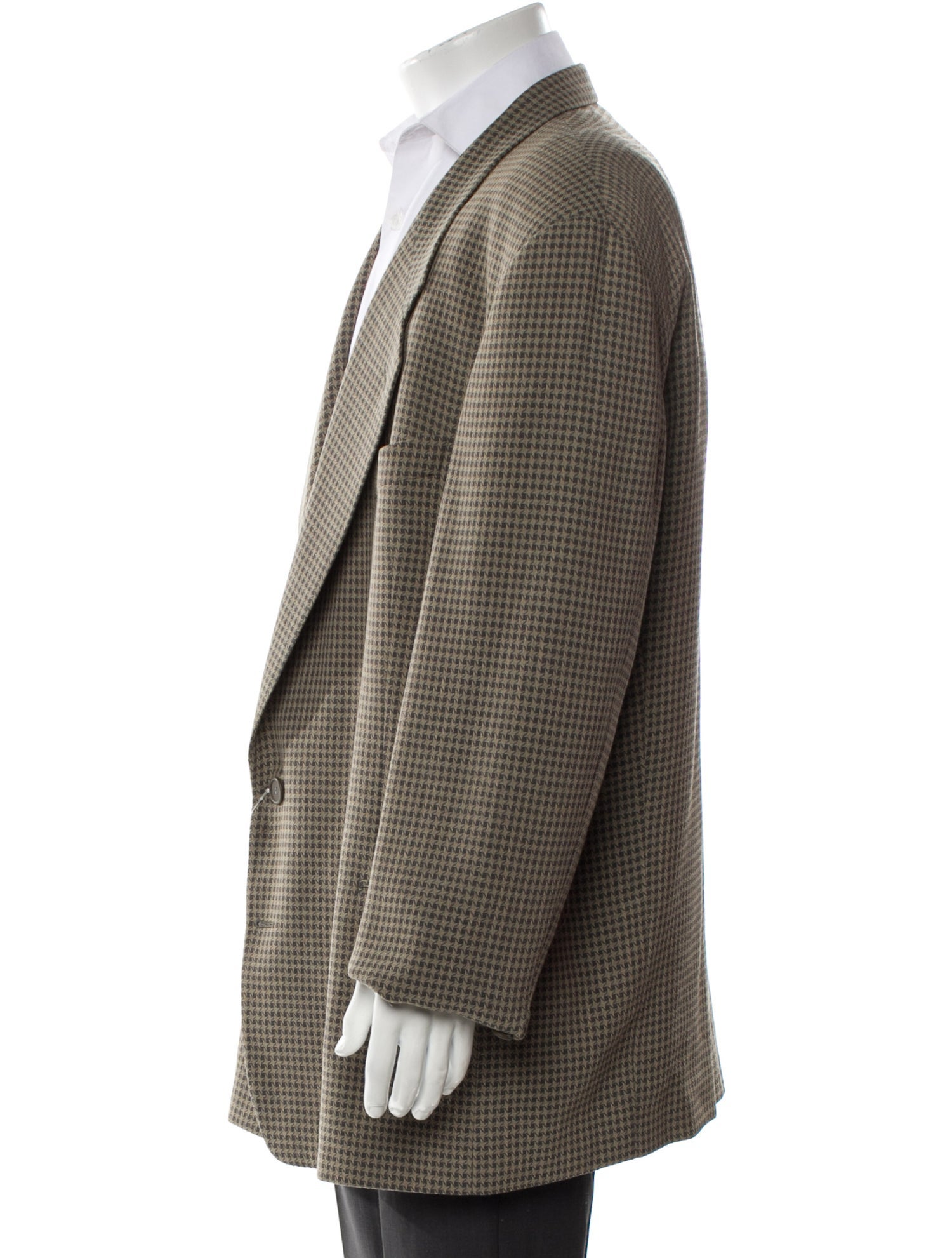 Giorgio Armani Virgin Wool Houndstooth Print Blazer