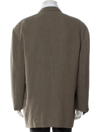 Giorgio Armani Virgin Wool Houndstooth Print Blazer