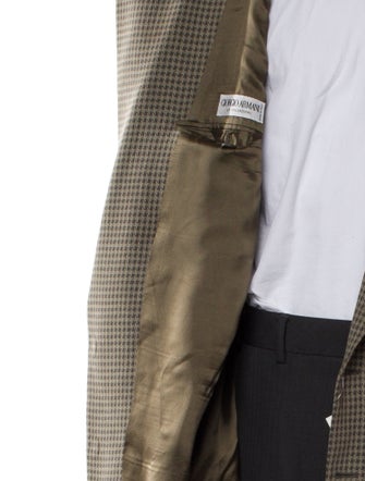 Giorgio Armani Virgin Wool Houndstooth Print Blazer