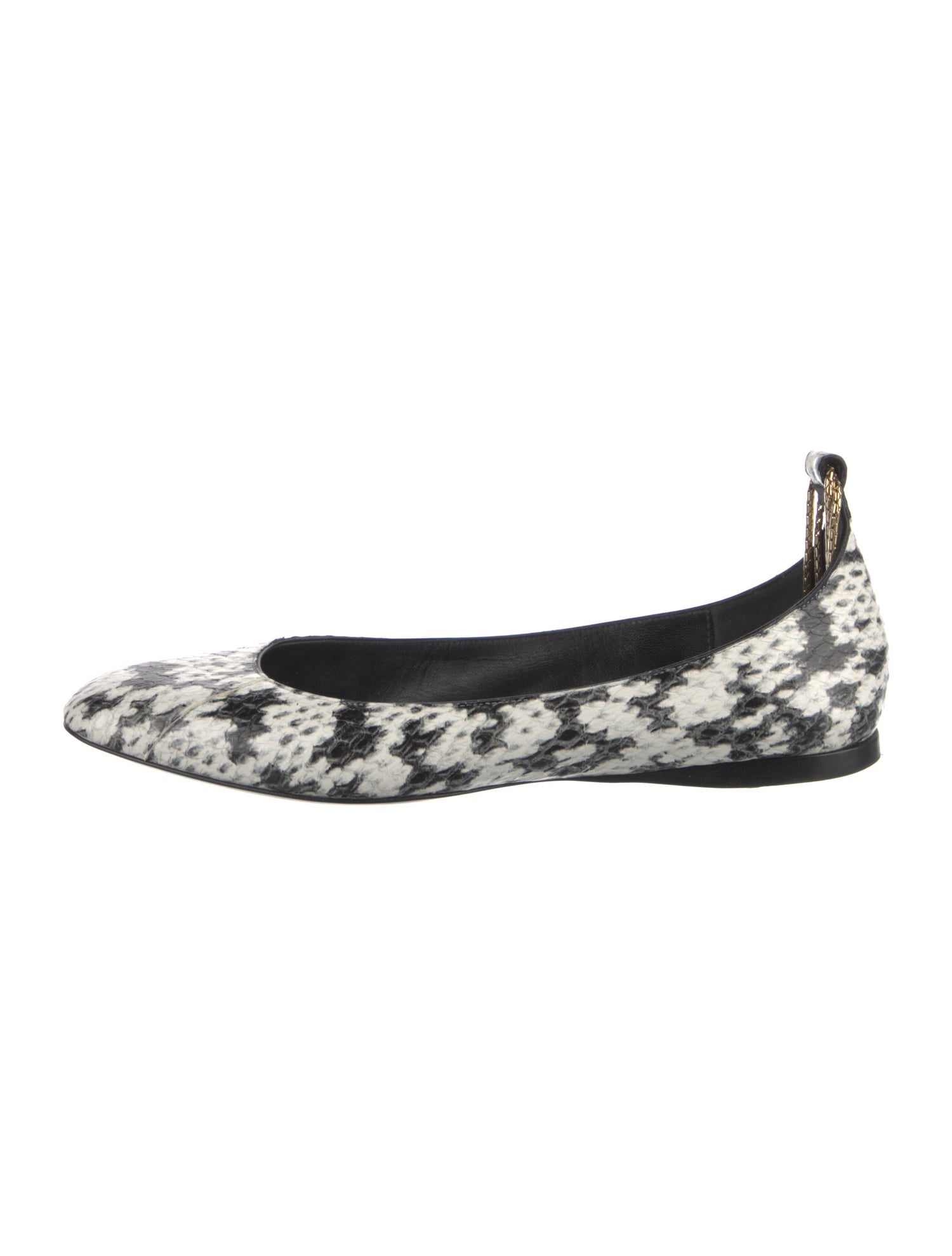 Giorgio Armani Leather Animal Print Ballet Flats