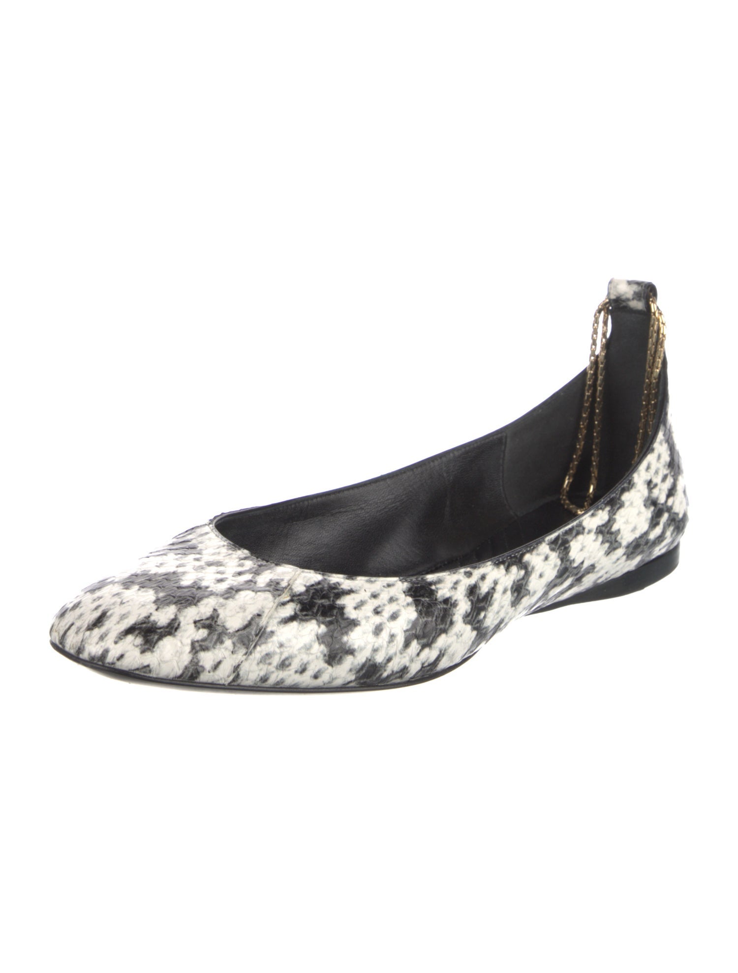 Giorgio Armani Leather Animal Print Ballet Flats