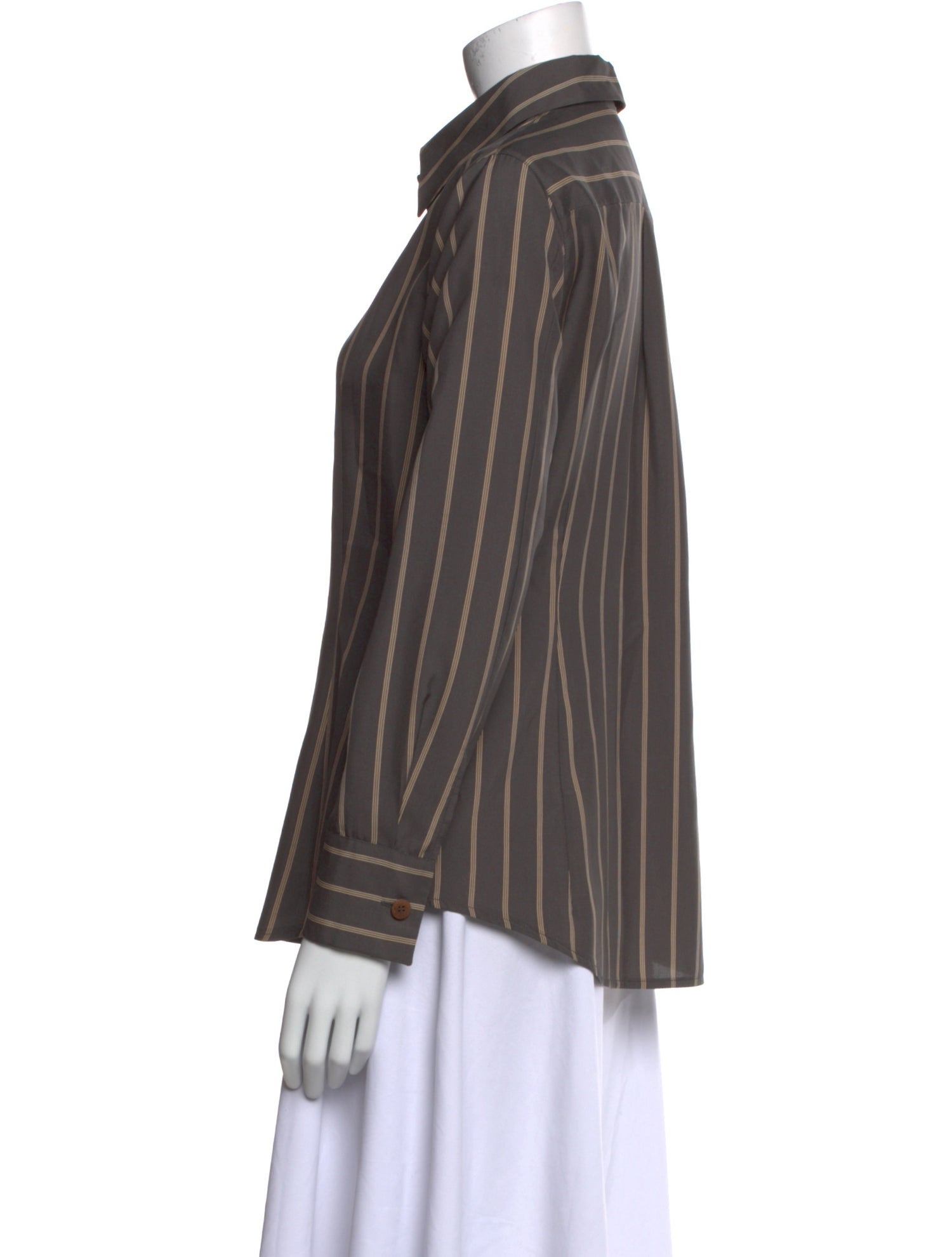 Giorgio Armani Silk Striped Button-Up Top